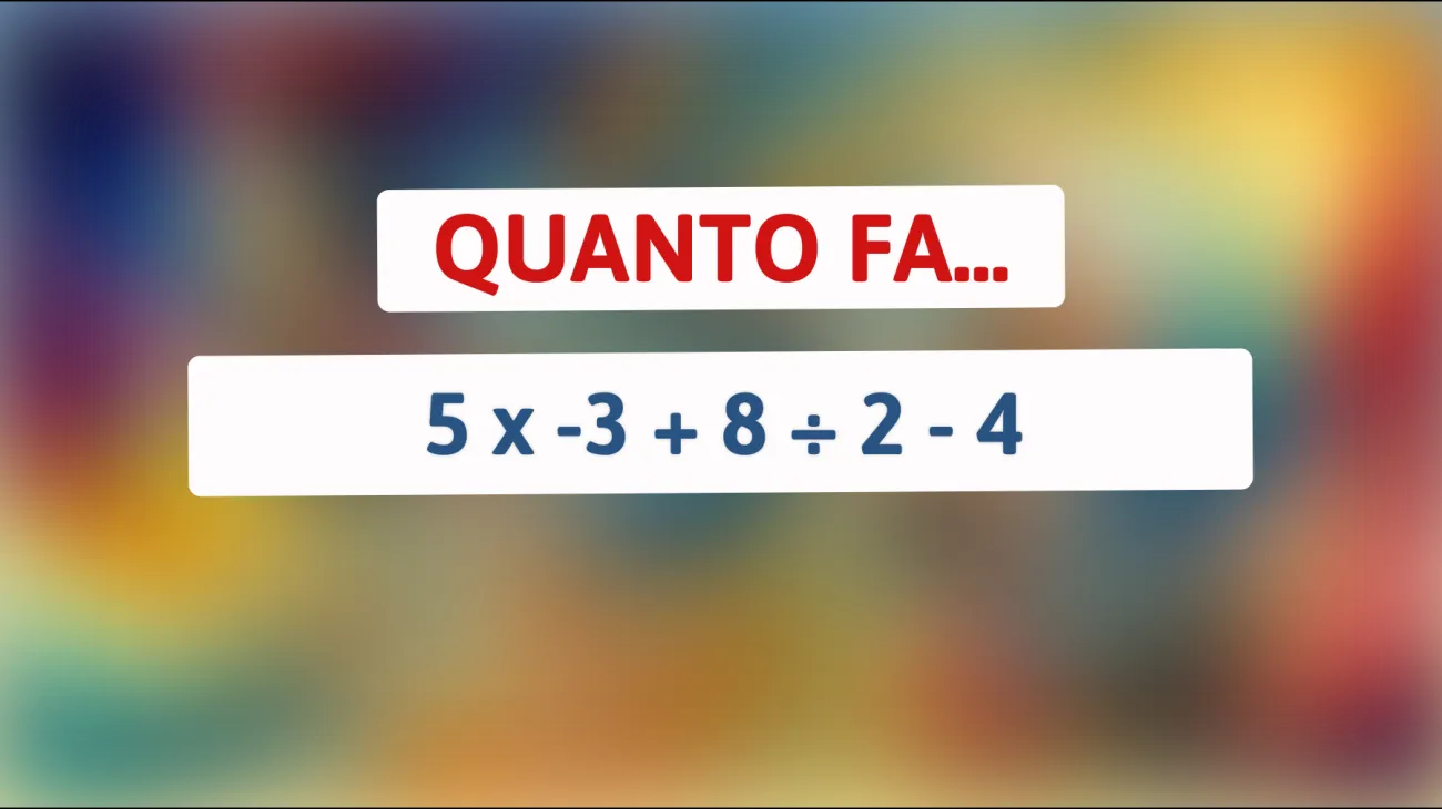 \"Solo il 1% riesce a risolvere questo enigma matematico! Sei tra i geni capaci di farlo?\""