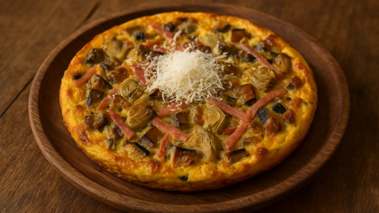 Frittatina carciofi melanzane pecorino romano"