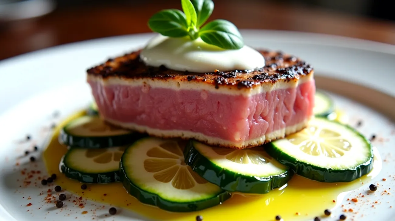 Mare turchese tonno fresco zucchine croccanti"