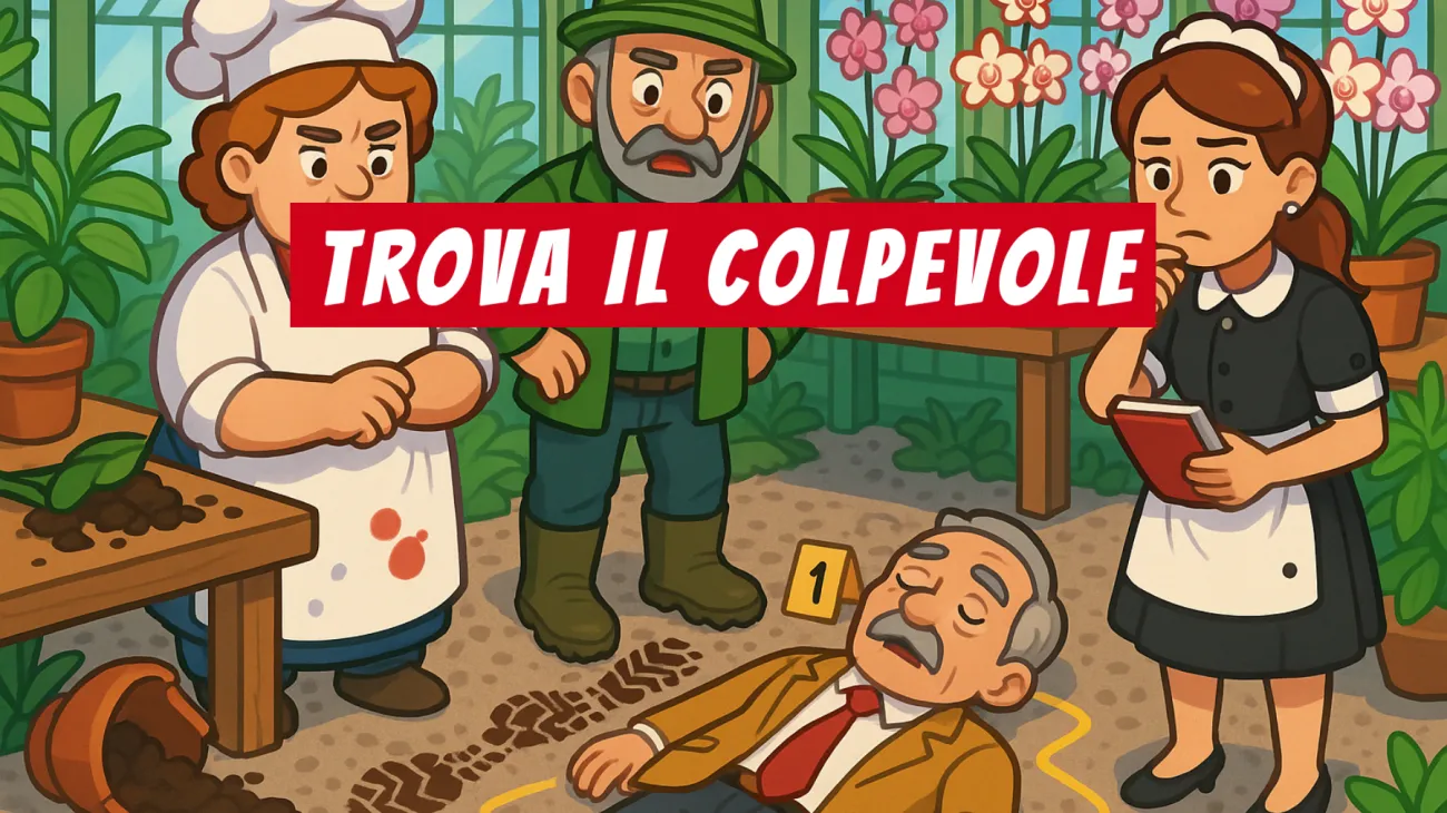 Solo i veri geni riescono a risolvere questo enigma della serra: trova il colpevole e metti alla prova il tuo intuito!"