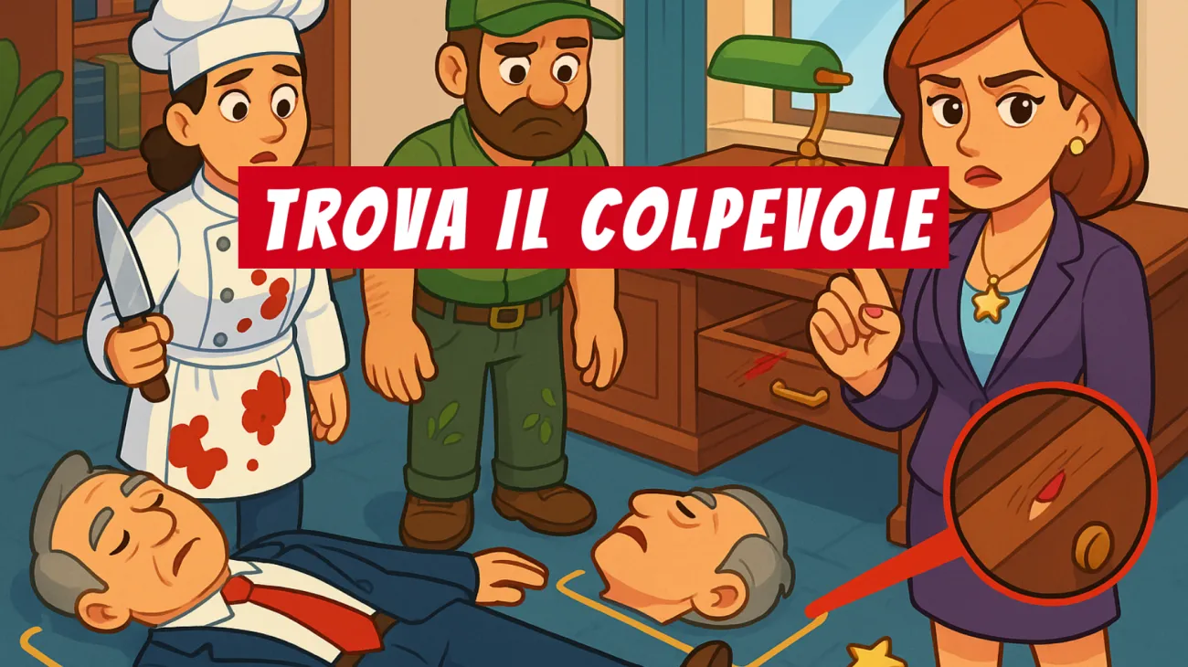 Solo i veri geni riescono a risolvere questo giallo: riuscirai a scoprire chi ha ucciso il direttore nell’enigma del pendente scomparso?"