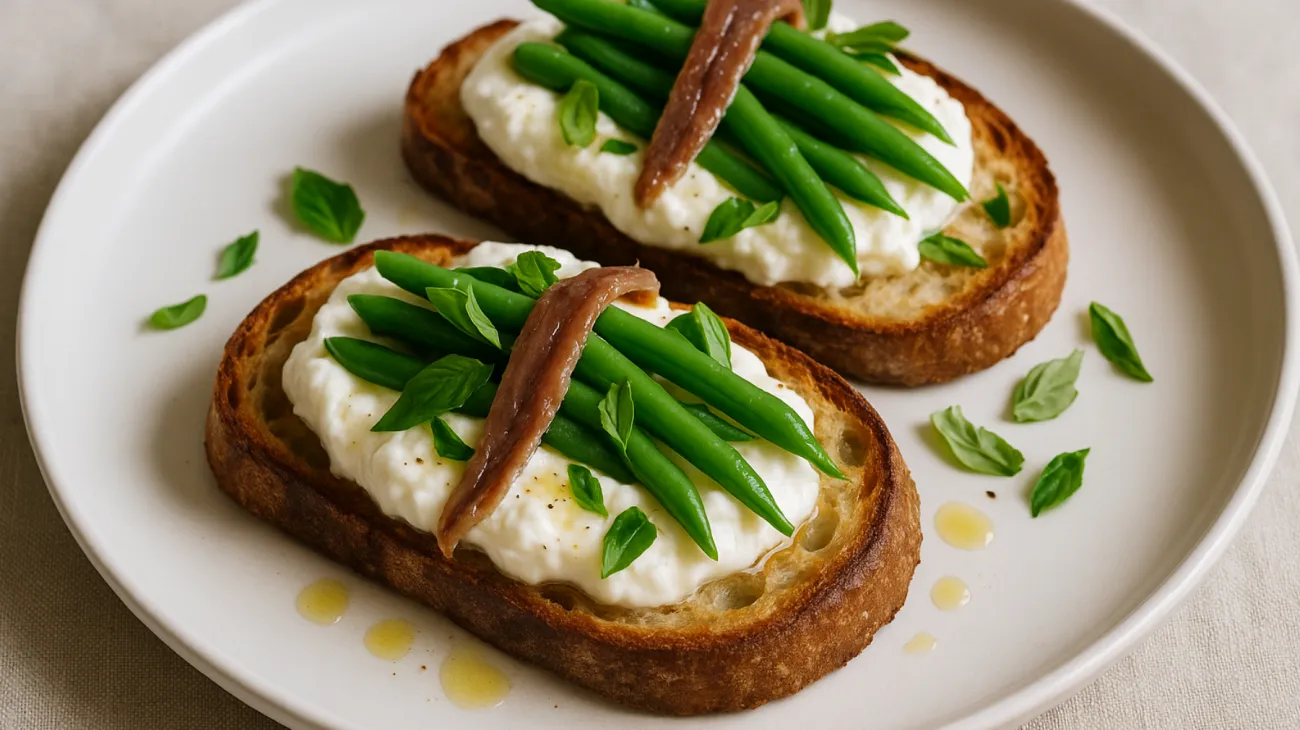 burrata acciughe fagiolini croccanti"