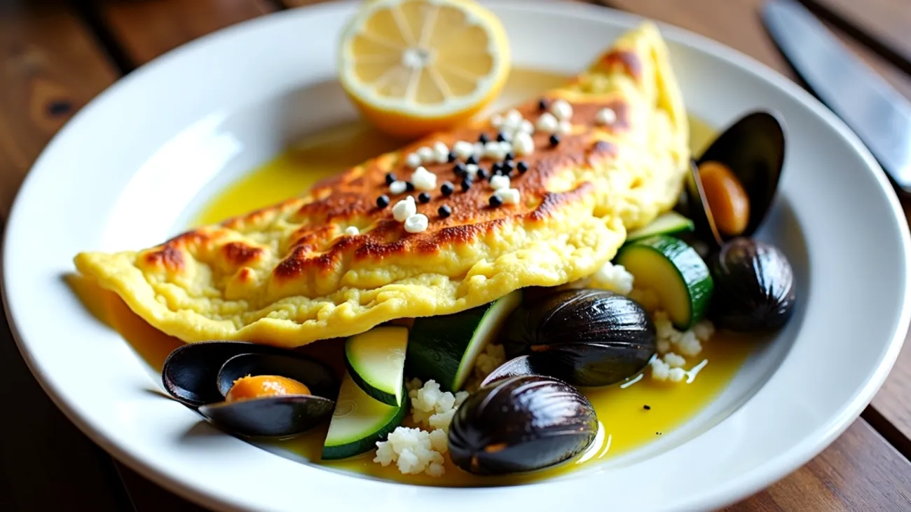 frittata cozze zucchine pecorino"