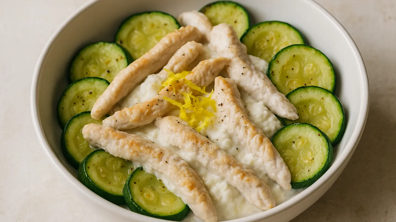 straccetti di tacchino zucchine novelle ricotta fresca"