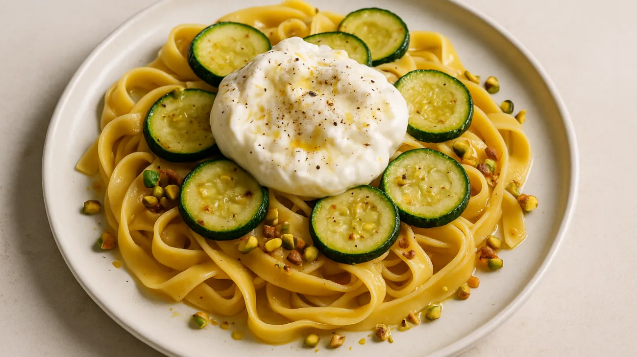 tagliatelle burrata pistacchi"